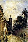 Johan Barthold Jongkind Canvas Paintings - Rue De L'Abbe-De-L'Epee And The Church Of Saint James